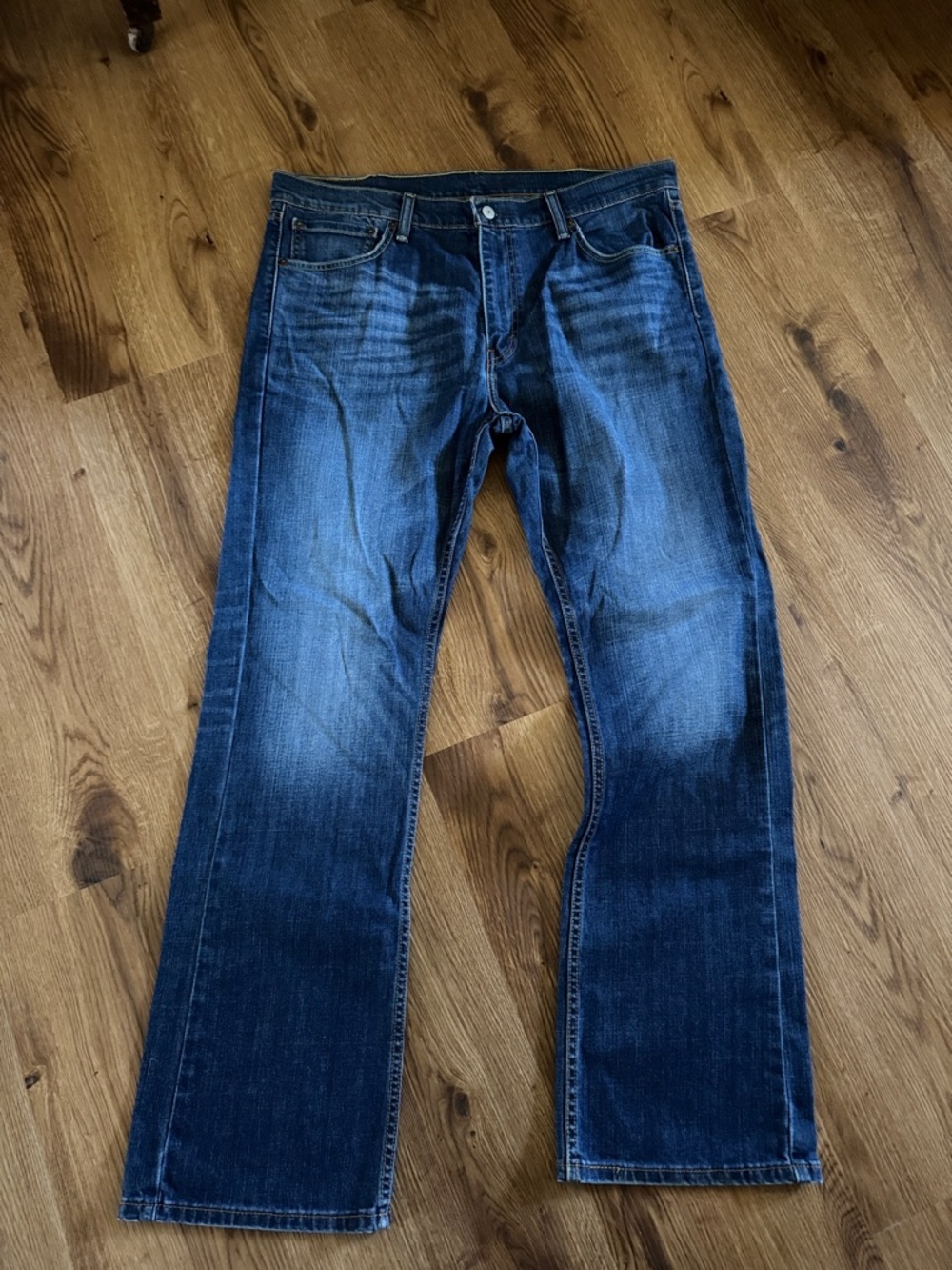 Levi's Blue Bootcut Jeans with Faded Whiskering 527